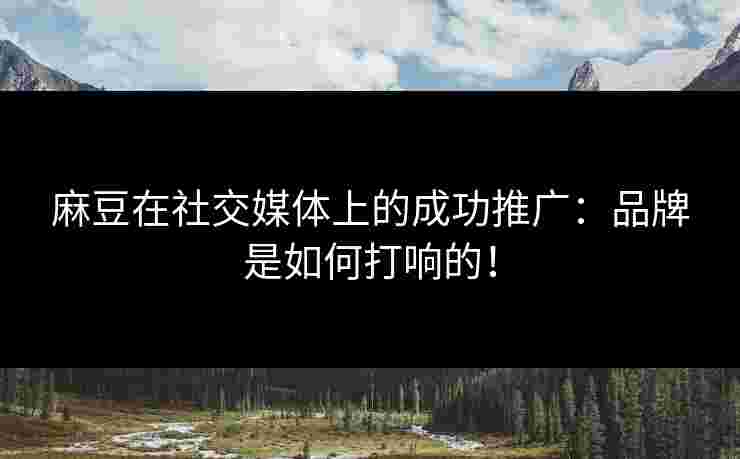 麻豆在社交媒体上的成功推广：品牌是如何打响的！